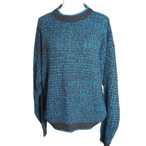 Melange Vintage Teal Blue and Black Sweater